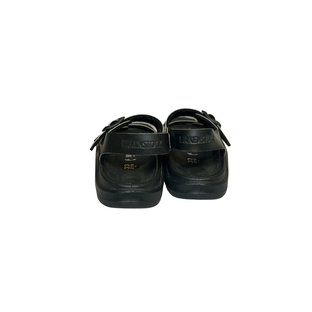 Birkenstock Mogami Kids Sandals Black White Colorblock Buckle Strap EU 33